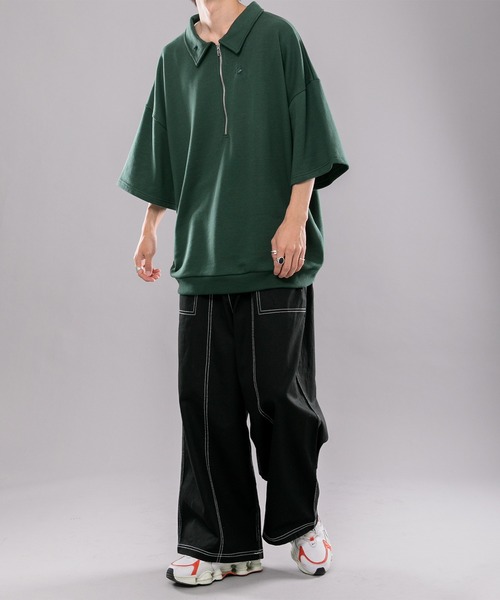 kutir（クティール）の「裏毛ダメージハーフジップポロシャツ（ポロシャツ・メンズ・グリーン/マスタード/ダークブルー・MEDIUM/LARGE）」の16枚目の写真