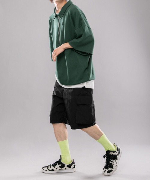 kutir（クティール）の「裏毛ダメージハーフジップポロシャツ（ポロシャツ・メンズ・グリーン/マスタード/ダークブルー・MEDIUM/LARGE）」の4枚目の写真
