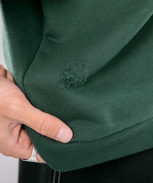 kutir（クティール）の「裏毛ダメージハーフジップポロシャツ（ポロシャツ・メンズ・グリーン/マスタード/ダークブルー・MEDIUM/LARGE）」の9枚目の写真