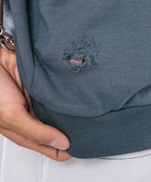 kutir（クティール）の「裏毛ダメージハーフジップポロシャツ（ポロシャツ・メンズ・グリーン/マスタード/ダークブルー・MEDIUM/LARGE）」の6枚目の写真