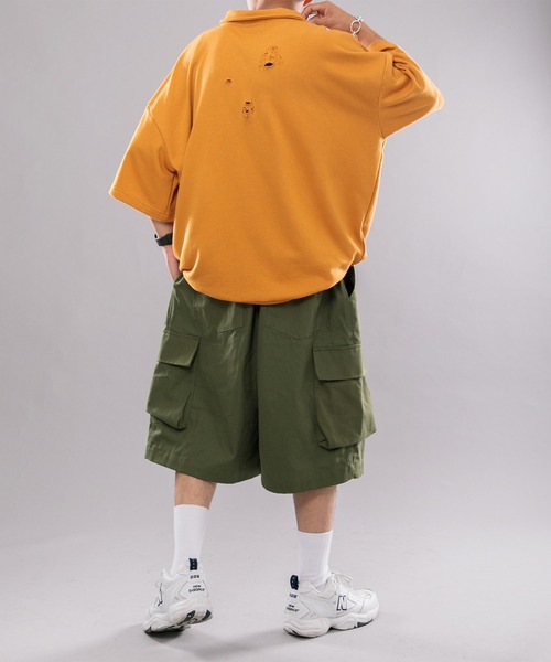 kutir（クティール）の「裏毛ダメージハーフジップポロシャツ（ポロシャツ・メンズ・グリーン/マスタード/ダークブルー・MEDIUM/LARGE）」の19枚目の写真