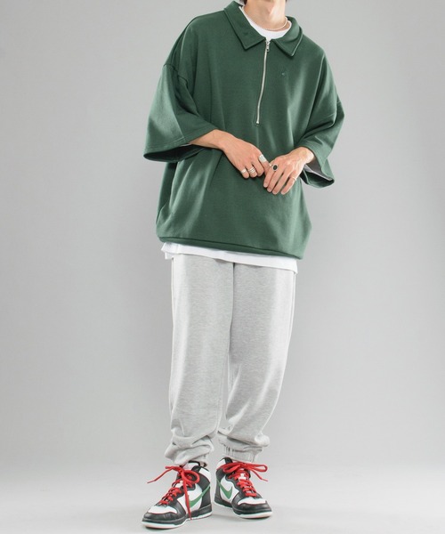 kutir（クティール）の「裏毛ダメージハーフジップポロシャツ（ポロシャツ・メンズ・グリーン/マスタード/ダークブルー・MEDIUM/LARGE）」の20枚目の写真