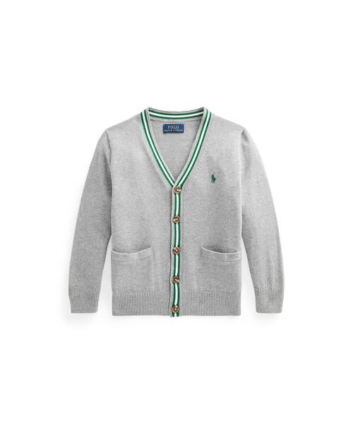 POLO RALPH LAUREN CHILDRENSWEAR(ポロ ラルフ ローレン チルドレンズウェア)の「コットン Vネック カーディガン(カーディガン/ボレロ・キッズ・グレー系・4/6/7)」の1枚目の写真
