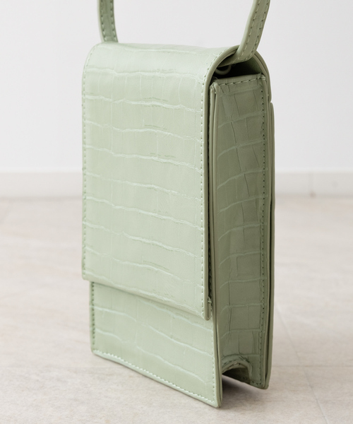 Abahouse Devinette（ドゥヴィネット）の「【Avancer】型押しショルダーミニスマートウォレット（ショルダーバッグ・レディース・ブラック/ベージュ/グリーン/キャメル・フリー）」の13枚目の写真