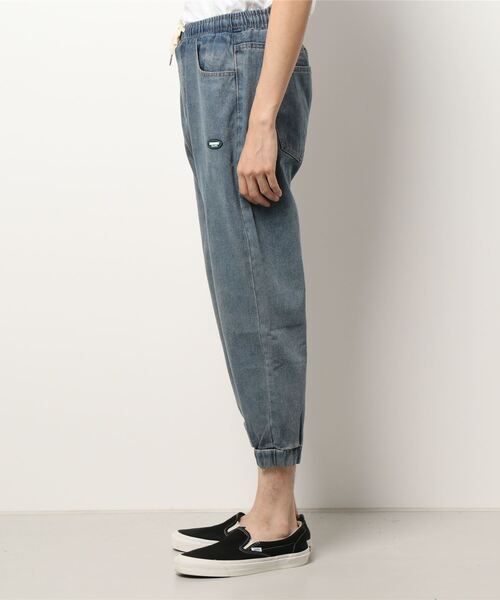 HOOK(フック)の「【HOOK】【新作】ウォッシュ裾ゴム入りデニムカーゴパンツ(カーゴパンツ・メンズ・ブルー/ブラック・L/XL/M/XXL)」の9枚目の写真