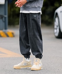 HOOK | 【HOOK】【新作】ウォッシュ裾ゴム入りデニムカーゴパンツ(カーゴパンツ)