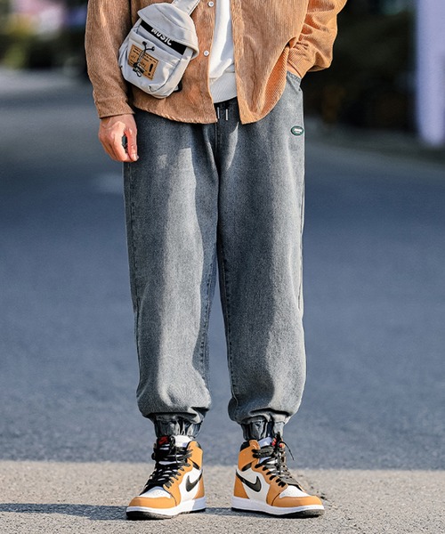 HOOK(フック)の「【HOOK】【新作】ウォッシュ裾ゴム入りデニムカーゴパンツ(カーゴパンツ・メンズ・ブルー/ブラック・L/XL/M/XXL)」の11枚目の写真