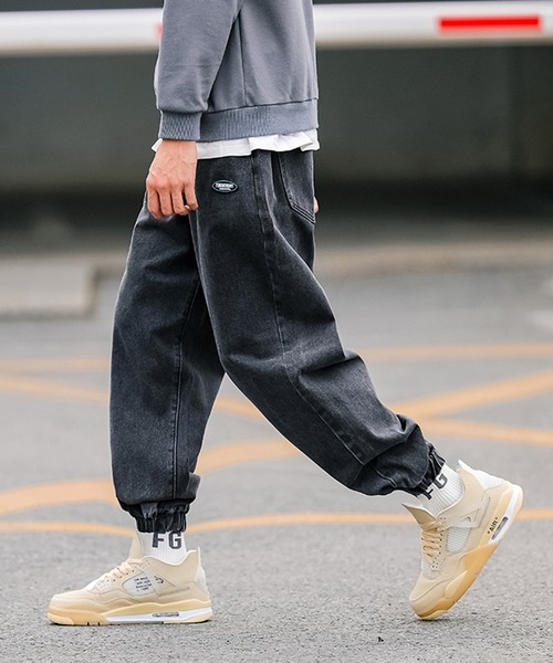 HOOK(フック)の「【HOOK】【新作】ウォッシュ裾ゴム入りデニムカーゴパンツ(カーゴパンツ・メンズ・ブルー/ブラック・L/XL/M/XXL)」の10枚目の写真