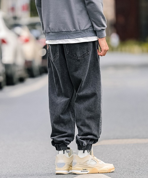 HOOK(フック)の「【HOOK】【新作】ウォッシュ裾ゴム入りデニムカーゴパンツ(カーゴパンツ・メンズ・ブルー/ブラック・L/XL/M/XXL)」の14枚目の写真