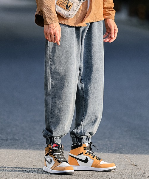 HOOK(フック)の「【HOOK】【新作】ウォッシュ裾ゴム入りデニムカーゴパンツ(カーゴパンツ・メンズ・ブルー/ブラック・L/XL/M/XXL)」の15枚目の写真