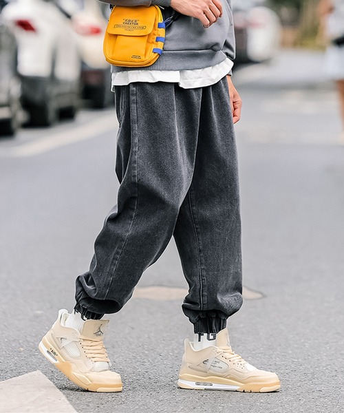 HOOK(フック)の「【HOOK】【新作】ウォッシュ裾ゴム入りデニムカーゴパンツ(カーゴパンツ・メンズ・ブルー/ブラック・L/XL/M/XXL)」の6枚目の写真