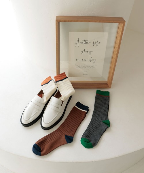 DONOBAN（ドノバン）の「ラインソックス（ソックス/靴下・レディース・ベージュ系その他/ブラウン系その他/グレー系その他・F）」の4枚目の写真