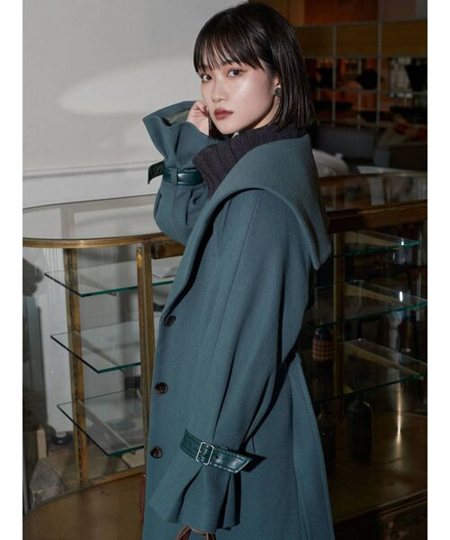 MURUA(ムルーア)の「セーラーカラーコート(チェスターコート・レディース・ブラウン/アイボリー/グリーン・1/2)」の21枚目の写真