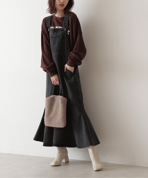 FREE'S MART（フリーズマート）の「マーメイドデニムジャンパースカート（ジャンパースカート・レディース・ダークネイビー/ブラウン系その他/ブラック系その他・FREE）」の2枚目の写真