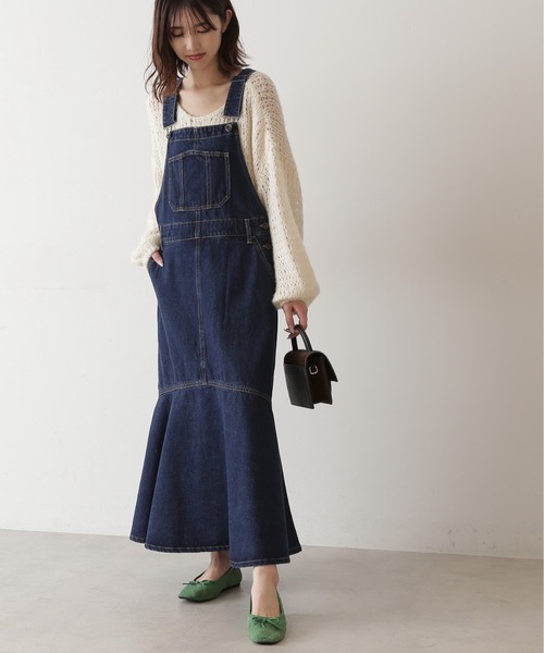 FREE'S MART（フリーズマート）の「マーメイドデニムジャンパースカート（ジャンパースカート・レディース・ダークネイビー/ブラウン系その他/ブラック系その他・FREE）」の7枚目の写真