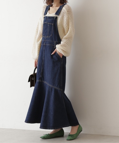 FREE'S MART（フリーズマート）の「マーメイドデニムジャンパースカート（ジャンパースカート・レディース・ダークネイビー/ブラウン系その他/ブラック系その他・FREE）」の6枚目の写真