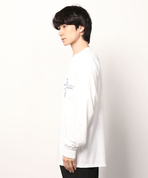 DOUBLE STEAL（ダブルスティール）の「Over Print Pocket 長袖Tシャツ（Tシャツ/カットソー・メンズ・ブラック/ホワイト・X-LARGE/LARGE/MEDIUM）」の3枚目の写真