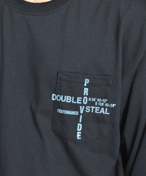 DOUBLE STEAL（ダブルスティール）の「Over Print Pocket 長袖Tシャツ（Tシャツ/カットソー・メンズ・ブラック/ホワイト・X-LARGE/LARGE/MEDIUM）」の9枚目の写真