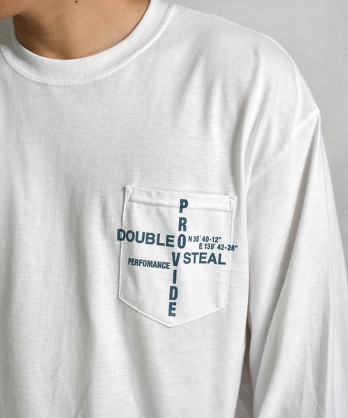 DOUBLE STEAL（ダブルスティール）の「Over Print Pocket 長袖Tシャツ（Tシャツ/カットソー・メンズ・ブラック/ホワイト・X-LARGE/LARGE/MEDIUM）」の17枚目の写真