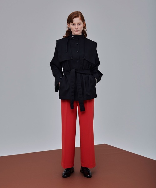 UNITED TOKYO（ユナイテッドトウキョウ）の「ワンタックセミワイドパンツ（スラックス・レディース・ブラック/レッド/アイボリー・1/2/3）」の6枚目の写真