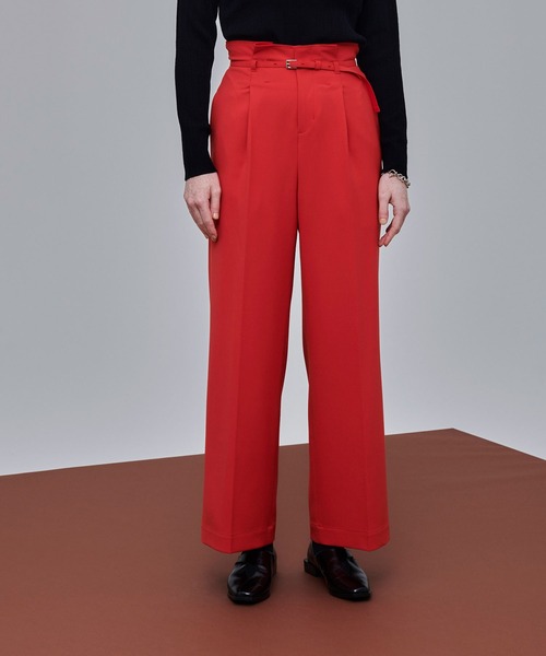 UNITED TOKYO（ユナイテッドトウキョウ）の「ワンタックセミワイドパンツ（スラックス・レディース・ブラック/レッド/アイボリー・1/2/3）」の22枚目の写真