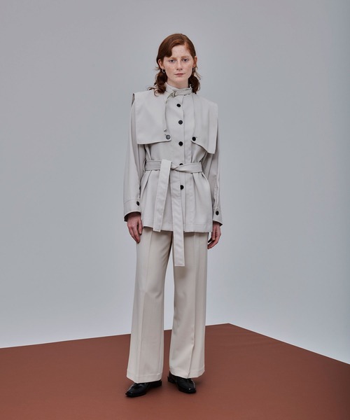 UNITED TOKYO（ユナイテッドトウキョウ）の「ワンタックセミワイドパンツ（スラックス・レディース・ブラック/レッド/アイボリー・1/2/3）」の4枚目の写真