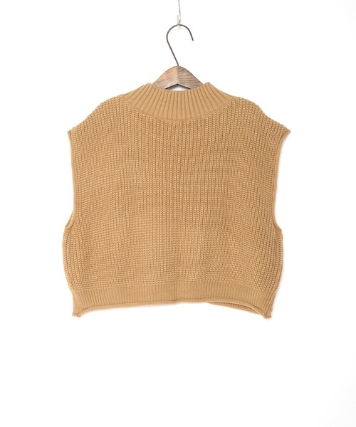 Crisp yours(クリスプユアーズ)の「【WEB限定】ミックスケーブルニットベスト(ベスト・レディース・ベージュ/アイボリー・FREE)」の3枚目の写真