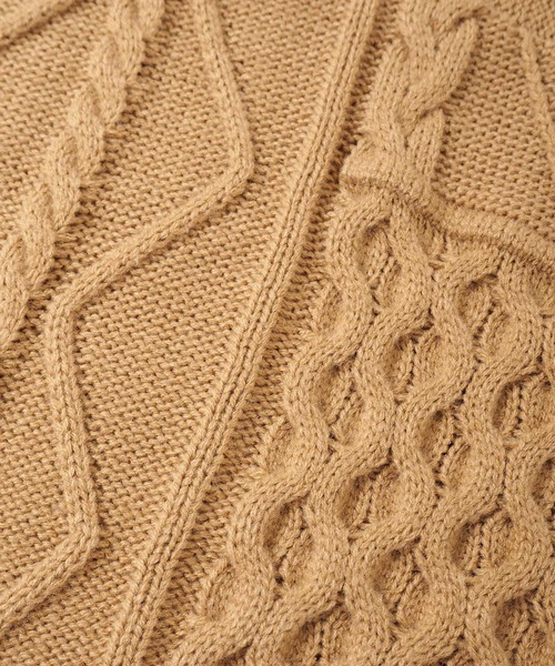 Crisp yours(クリスプユアーズ)の「【WEB限定】ミックスケーブルニットベスト(ベスト・レディース・ベージュ/アイボリー・FREE)」の8枚目の写真