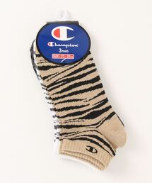 【CHAMPION/チャンピオン】WOMENS　レオパード柄スニーカーインソックス（靴下）　カラーアソートSET3足組