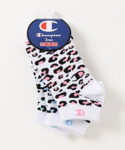 Champion(チャンピオン)の「【CHAMPION/チャンピオン】WOMENS レオパード柄スニーカーインソックス(靴下) カラーアソートSET3足組(ソックス/靴下・レディース・ホワイト/ブラック/ベージュ・SMALL)」の2枚目の写真