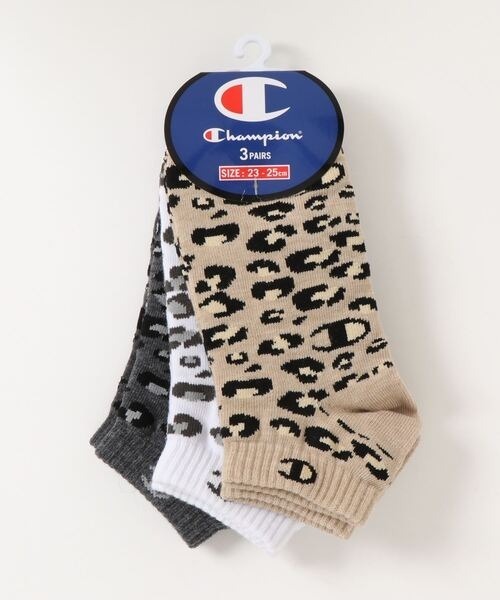 Champion(チャンピオン)の「【CHAMPION/チャンピオン】WOMENS レオパード柄スニーカーインソックス(靴下) カラーアソートSET3足組(ソックス/靴下・レディース・ホワイト/ブラック/ベージュ・SMALL)」の3枚目の写真