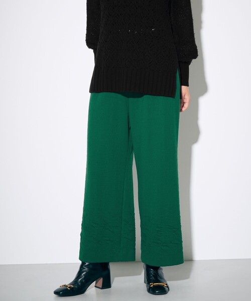GRACE CONTINENTAL(グレースコンチネンタル)の「ニットJQワイドパンツ(その他パンツ・レディース・ベージュ/グリーン・36)」の1枚目の写真