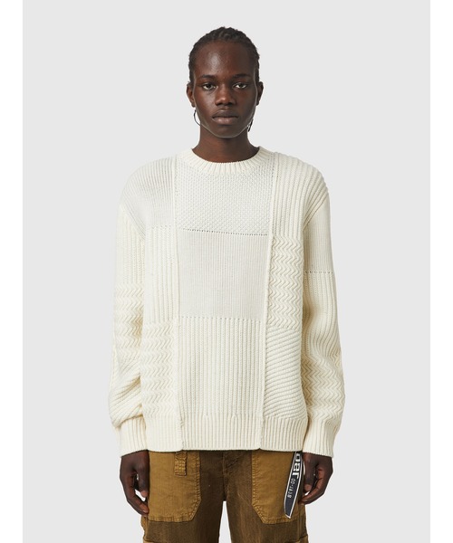 DIESEL（ディーゼル）の「メンズ ニット ウール（ニット/セーター・メンズ・ホワイト/ネイビー・X-SMALL/SMALL/LARGE/X-LARGE/XX-LARGE/MEDIUM）」の2枚目の写真