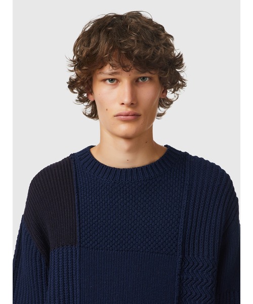 DIESEL（ディーゼル）の「メンズ ニット ウール（ニット/セーター・メンズ・ホワイト/ネイビー・X-SMALL/SMALL/LARGE/X-LARGE/XX-LARGE/MEDIUM）」の3枚目の写真