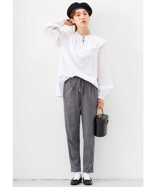 Live in comfort(リブインコンフォート)の「リブ イン コンフォート はまじとコラボ 大人が素敵に着られる 衿付きブラウス(シャツ/ブラウス・レディース・ホワイト/ブラック・XX-LARGE/LARGE/MEDIUM/X-LARGE/SMALL)」の3枚目の写真