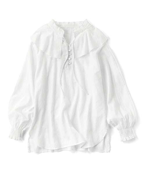 Live in comfort(リブインコンフォート)の「リブ イン コンフォート はまじとコラボ 大人が素敵に着られる 衿付きブラウス(シャツ/ブラウス・レディース・ホワイト/ブラック・XX-LARGE/LARGE/MEDIUM/X-LARGE/SMALL)」の8枚目の写真