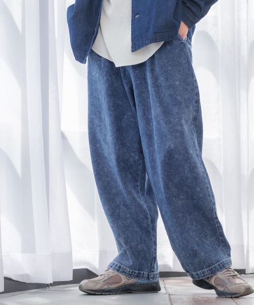 improves(インプローブス)の「10oz バルーンシルエット ワイド デニムパンツ(デニムパンツ・メンズ・ライトブルー/ワンウォッシュ/ブルー/キナリ/ネイビー/スカイブルー/ブラック・LARGE/MEDIUM)」の17枚目の写真