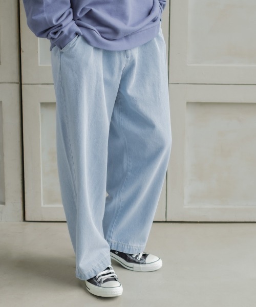 improves(インプローブス)の「10oz バルーンシルエット ワイド デニムパンツ(デニムパンツ・メンズ・ライトブルー/ワンウォッシュ/ブルー/キナリ/ネイビー/スカイブルー/ブラック・LARGE/MEDIUM)」の13枚目の写真