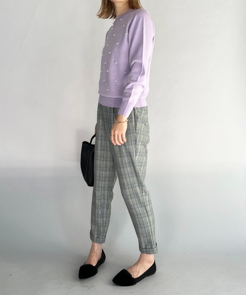 PICCIN（ピッチン）の「パールビーズ長袖ニット（ニット/セーター・レディース・オフホワイト/ライトブルー/ラベンダー/ブラック・M）」の21枚目の写真