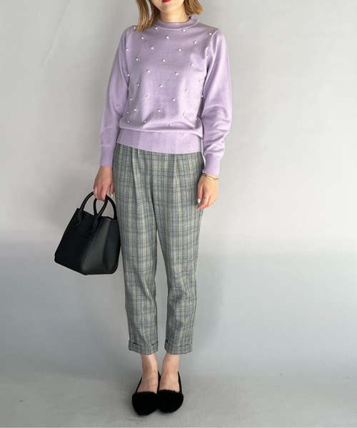 PICCIN（ピッチン）の「パールビーズ長袖ニット（ニット/セーター・レディース・オフホワイト/ライトブルー/ラベンダー/ブラック・M）」の20枚目の写真