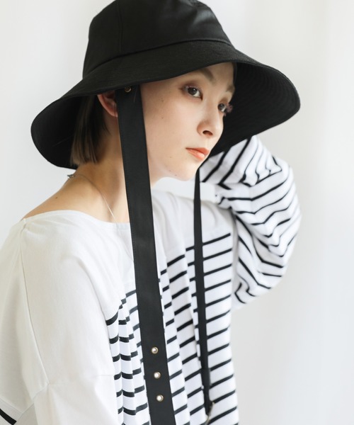 select MOCA（セレクトモカ）の「トレンチベルトハット（ハット・レディース・ブラック/ブラウン/ライム・FREE）」の12枚目の写真