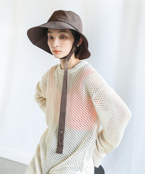 select MOCA（セレクトモカ）の「トレンチベルトハット（ハット・レディース・ブラック/ブラウン/ライム・FREE）」の9枚目の写真