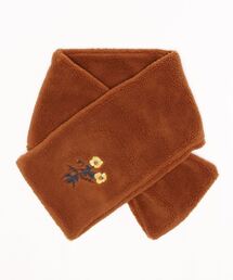 ハンドタッチポピー刺しゅうボアストール