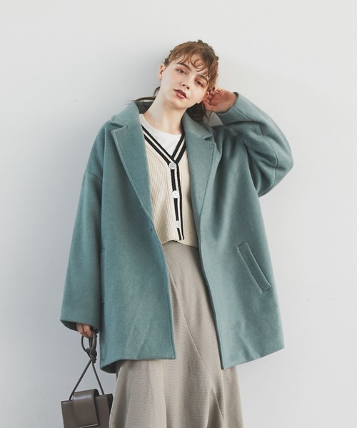 archives（アルシーヴ）の「ウールチェスターミドルコート（チェスターコート・レディース・ブラック/グリーン/モカ/グレイッシュベージュ・MEDIUM）」の4枚目の写真