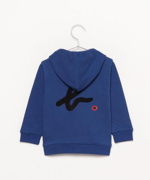 agnes b.（アニエスベー）の「K344 E BLOUSON キッズ サガラ刺繍 b.ロゴジップアップフーディ（パーカー・キッズ・ブルー・4YEAR/6YEAR/8YEAR/10YEAR/12YEAR）」の2枚目の写真