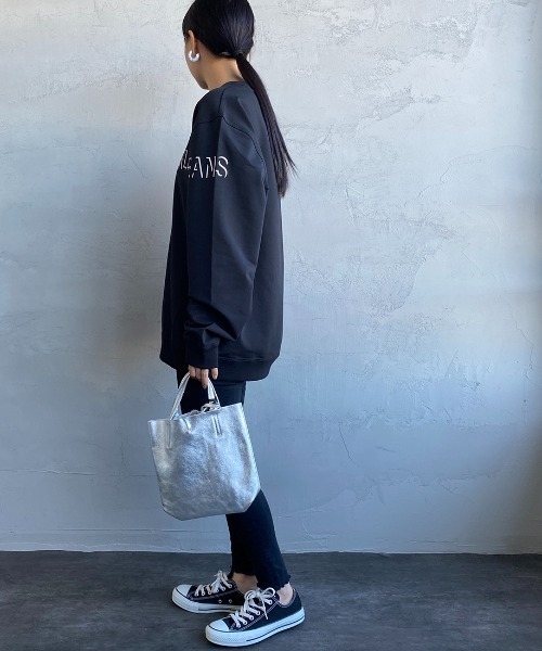 Calvin Klein Jeans（カルヴァンクラインジーンズ）の「[Calvin Klein Jeans/カルバンクラインジーンズ] AF-SHADOW ロゴクルーネックスウェット（スウェット・レディース・ホワイト/ブラック・M/L/XL）」の5枚目の写真