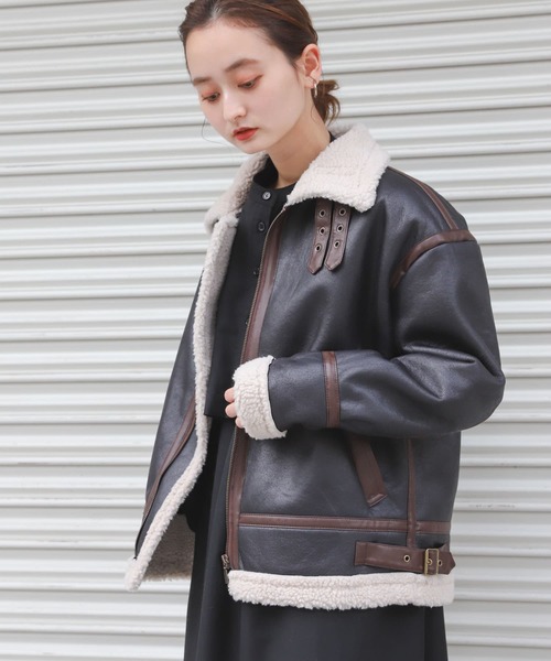 SENSE OF PLACE by URBAN RESEARCH(センスオブプレイスバイアーバンリサーチ)の「ボンバージャケット(ブルゾン・レディース・ブラウン/モカ/ライトベージュ/ブラック・ONE)」の7枚目の写真