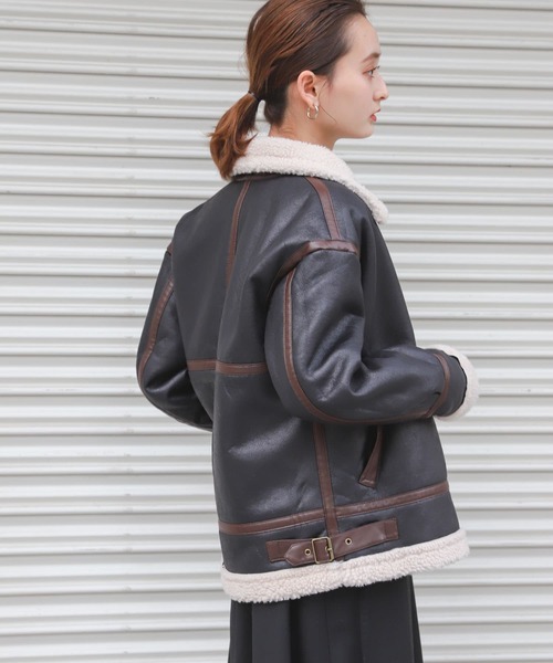 SENSE OF PLACE by URBAN RESEARCH(センスオブプレイスバイアーバンリサーチ)の「ボンバージャケット(ブルゾン・レディース・ブラウン/モカ/ライトベージュ/ブラック・ONE)」の8枚目の写真