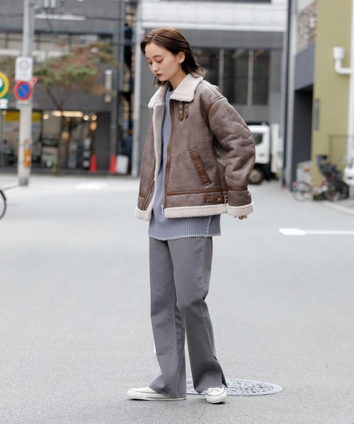 SENSE OF PLACE by URBAN RESEARCH(センスオブプレイスバイアーバンリサーチ)の「ボンバージャケット(ブルゾン・レディース・ブラウン/モカ/ライトベージュ/ブラック・ONE)」の12枚目の写真