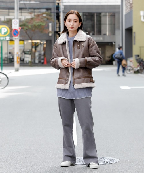 SENSE OF PLACE by URBAN RESEARCH(センスオブプレイスバイアーバンリサーチ)の「ボンバージャケット(ブルゾン・レディース・ブラウン/モカ/ライトベージュ/ブラック・ONE)」の13枚目の写真